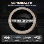 Winter Steering Wheel Cover, Microfiber Suede Car Steering Wheel Covers with Anti-Slip Lining, Breathable Elastic Car Steering Wheel Protector Soft, Universal Standard Size 14-15 inch