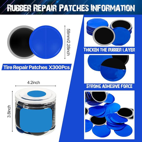 160 Pcs Heavy Duty Tire Patches Radial Patch Round Fast Repair Cold Tyre Puncture Repair Kit for Car Truck Motorcycle Automobile Bike Inner Tire (58 mm)