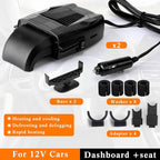 2 Pcs 12v 150w Car Heater for Vehicle Plugs into Cigarette Lighter with 360° Rotatable Base, 2 in 1 Portable Winter Windshield Defroster Electric Defogger Warmer for Car Suv Universal(Black)