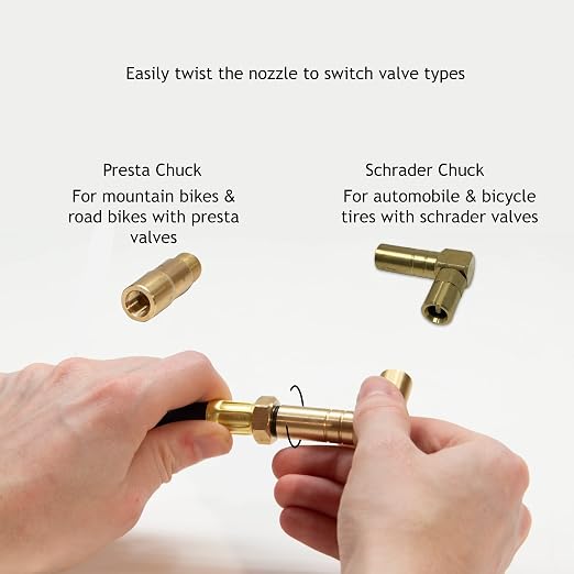 JACO BikePro Bike Tire Pressure Gauge - 60 PSI (MTB Series) | Presta + Schrader Air Chucks