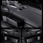 Car Seat Gap Filler Organizer 2 Pack, Multifunctional Auto Console Side Storage Box with Cup Holders & Phone Holder, Premium PU Leather Car Front Seat Organizer for Drinks, Sunglasses, Keys