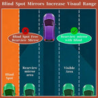 Heart Blind Spot Mirrors 2 Pack, Adjustable Wide Angle Car Side | Convex rear view mirror for cars, SUVs & trucks. Eliminates blind spots, enhances visibility. Easy stick-on installation,