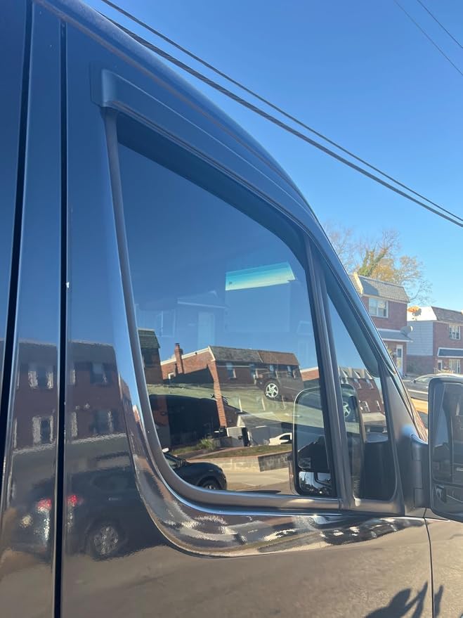 Rainproof Side Window Wind Deflectors for Mercedes-Benz Sprinter 2019-2023, Tape-on Sun Rain Guard Sets,Nice Looking Window Visors for Cars,Vent Deflector for Sprinter 19-23 MB58