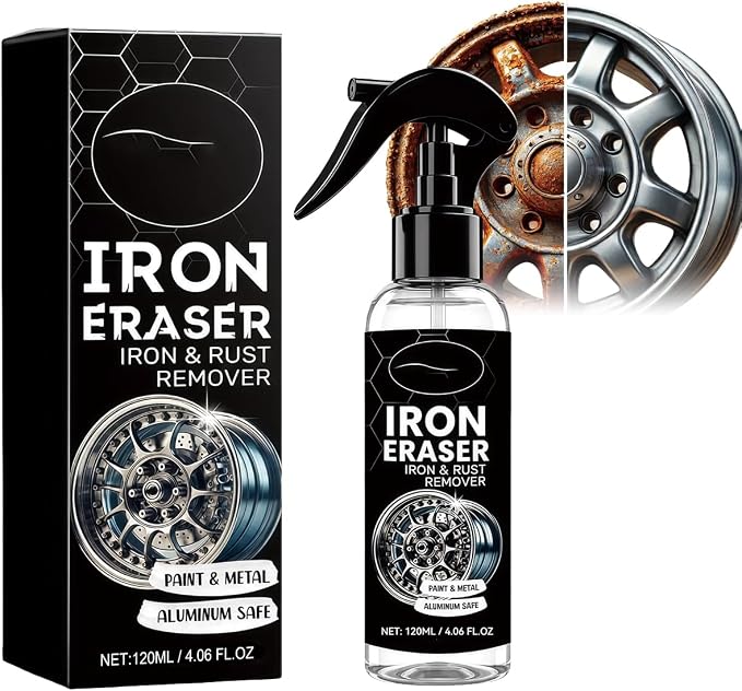Iron Eraser Rust Remover Spray – Fast Acting Rust & Brake Dust Remover for Car Wheels & Paint. Professional Automotive Surface Cleaning