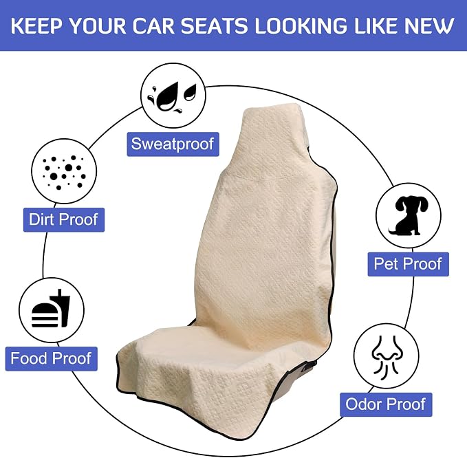 Waterproof Seat Cover Towel, Premium Sweat Carseat Protector, Perfect for Universal Anti-Slip Car Truck SUV Seat, Great for Surfing Yoga Gym Workout, Four-Leaf Clover