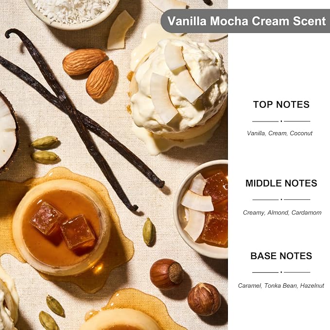 2-Pack Car Air Fresheners, Car Deodorizer, Vanilla Mocha Cream Air Freshener Long Lasting Hanging Car Air Freshener for Men and Women, Car Scent Diffuser by