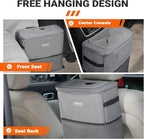 3 Gallons Car Trash Can, Ultra Large Capacity Organizer and Storage with Adjustable Straps & Magnetic Snaps, Waterproof Car Accessory for Interior Car Stuff Storage, Gray