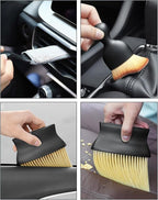 Car Detailing Brush Set, Ultra Soft Boars Hair Car Interior Detailing Brushes, Car Interior Detailing Kit, Car Cleaning Gel Supplies Kit, Car Dust Brush, Car Accessories for Truck, SUV, Interior-3pcs