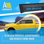Extra Durable Window Deflectors Tape-On Window Visors Rain Guards Fit for Dodge Ram 1500 2009-2018 Crew Cab, Sun Visors, Wind Vent for Shades, Exterior Car Accessories - 4pcs. AG0028