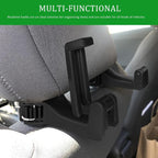 2PCS Car Headrest Hidden Hook, Purse Hook for Car, 2 in 1 Vehicle Back Seat Headrest Mobile Phone Holder, 360° Rotating Backseat Organizer for Handbag Clothes Grocery Fit Vehicles (Gun Copper)