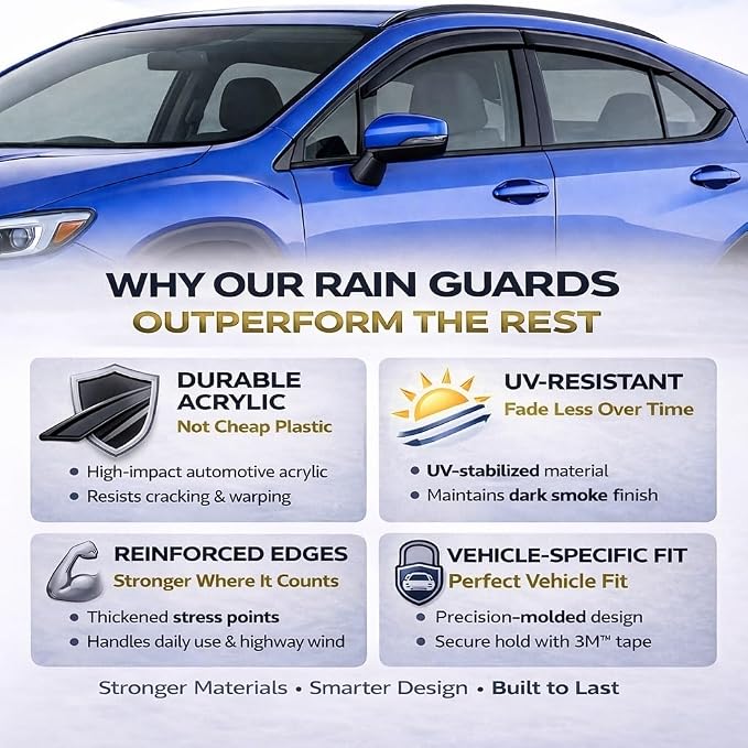 2019-2026 Tape-on Rain Guards for Toyota Corolla Hatchback Side Window Deflector Visors SE Nightshade XSE Durable Tinted Vent Shade 2020 2021 2022 2023 2024 2025