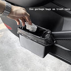 Car Trash Can, Foldable Multifunctional Hanging Storage Box Trash Can with a Roll of Garbage Bag, Multi Pocket Design Suitable for Car, Home, and Office Car Trash Cans (Beige)