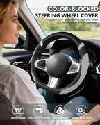 D-Shaped Flat Bottom Steering Wheel Cover for Women Girl - Stylish Car Accessory (Gray)