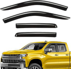 Extra Durable Window Deflectors Tape-On Window Visors Rain Guards Fit for Chevrolet (Chevy) Silverado 1500 2019-2026 Double Cab, Sun Visors, Wind Vent for Shades, Exterior Car Accessories- 4pcs.AG0024