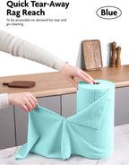 Microfiber Cleaning Cloth Roll -40 Pack, Tear Away Microfiber Towels, 12" x 12", Reusable, Washable, Scratch Free, Ultra Absorbent Dishcloth for All-Around Cleaning Supplies (Blue)
