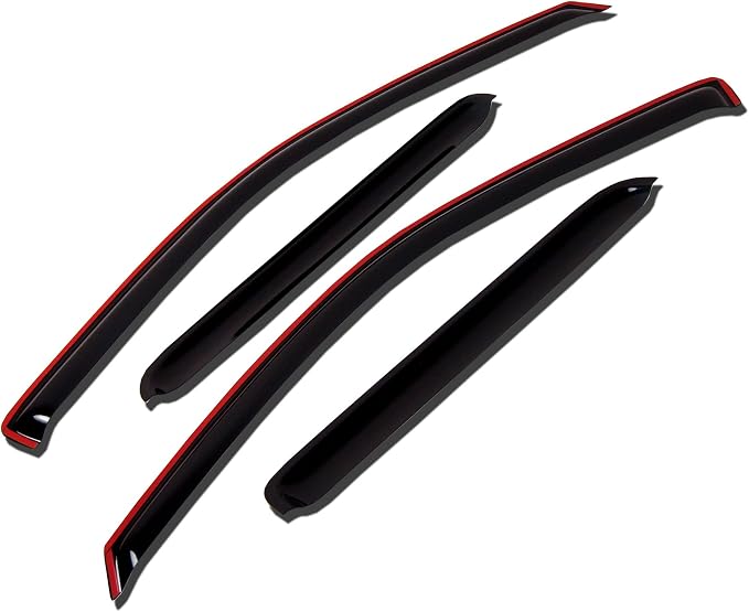 WV-970 Outside Mount Window Visor Deflector Rain Guard Dark Smoke 4 Pcs