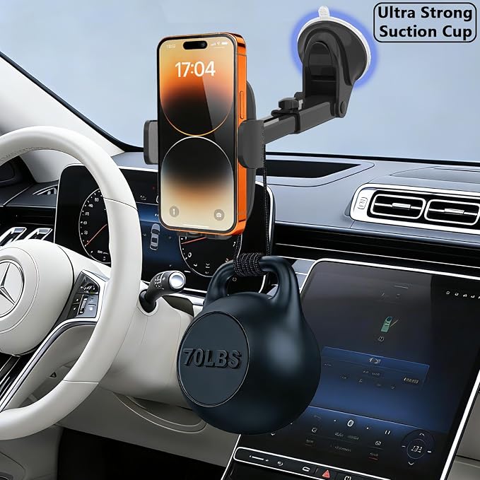 Car Phone Holder, [Ultra Strong Suction Cup] 360°Adjustable Phone Mount for Universal Car Windshield Compatible with iPhone 17 Pro Max and More Smartphones (24PCS)