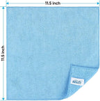 Blue Microfiber Cleaning Cloth, 12 Pack Premium Microfiber Towels for Cars, Lint Free, Scratch-Free, Highly Absorbent, Reusable Cleaning Rags for Car, Household, Kitchen, Window,11.5"X11.5"