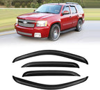 Window Visors for Chevy Chevrolet Tahoe & GMC Yukon 2007-2014 (Not fit Yukon XL), Rain Guards Shield Vent Deflector Shade Dark Smoke 2008 2009 2010 2011 2012 2013, Tape-On, 4PCS