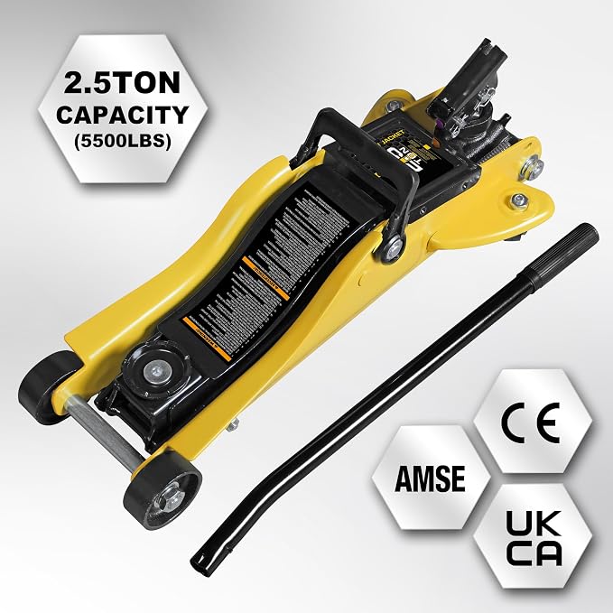 2.5 Ton Trolley Jack with Carrying Case Hydraulic Low Profile Floor Jack for Cars Lift with Single Piston Lift Pump, 5500 lb Capacity…