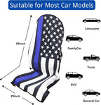 Waterproof Car Seat Cover for Front Seats, Protector for Cars SUVs Trucks, Sweat Towel Seat Covers Bucket for Gym,Workout,Beach,Hiking,Running and Swimming (American Flag Black, 2PCS)