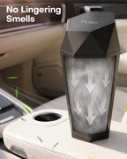 Car Trash Can with Lid - 1 Pack, Mini Essential Car Accessories for Interior, Leakproof Car Garbage Can with 15 Attached Trash Bags, Multipurpose Car Organizers and Storage,Black
