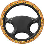 Dog Pattern Steering Wheel Cover, 15 Inch Universal Fit Neoprene Car Wheel Protector, Non-Slip & Breathable Cute Animal Print Interior Decor for Women and Men