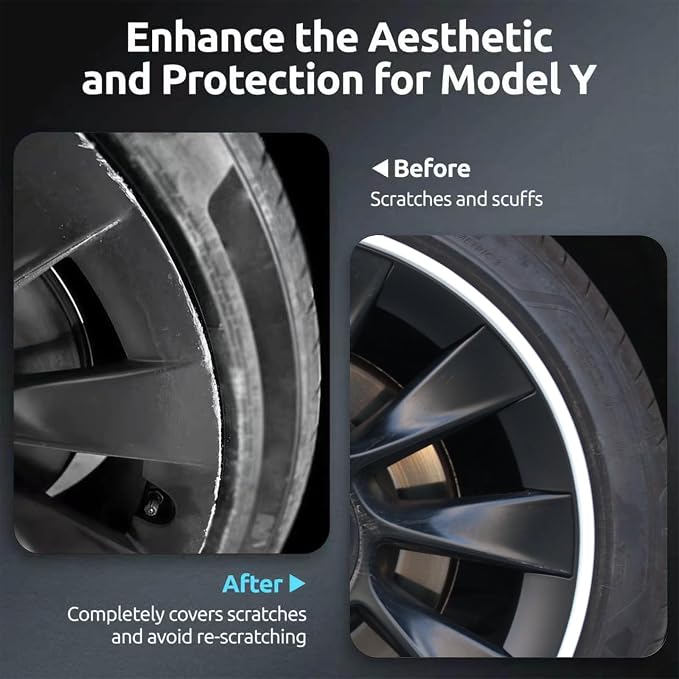 Wheel Rim Protector for Tesla Model Y 20 Inch Induction Wheels All-in-one Car Tire Trim Rings Rim Case Hubcaps Wheel Cover 2020-2024 Model Y Accessories