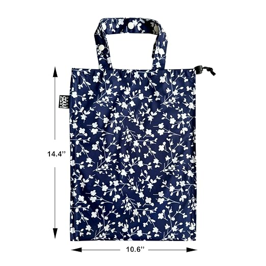 Cute Hanging Car Trash Garbage Bag 100% Leakproof Waterproof Multipurpose for Car Back Front Seat Console with Hanging Strap (Small Flowers)
