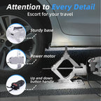 Electric Car Jack 3T Scissor Floor Jack Set 12V Automatic Vehicle Lift Kit for Road Emergency Tire Change Car Repair Tool for Sedans and SUV Gray