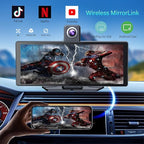 10.26" Wireless Portable Carplay Screen CarPlay & Android Auto Car Stereo 360 Rotation 4K Dash Cam 1080p Rear Camera Mirror Link Voice Control GPS Navigation(SD Card Excluded)