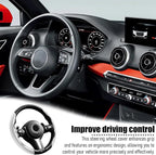2PCS/Set Car Steering Wheel Cover, Leather Segmented Anti-Slip Automotive Wheel Protector, Soft Breathable Vehicle Steering Protection Covers, Universal Interior Accessories (White)