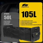Car Trunk Organizer - 105L Collapsible Large Trunk Organizer with Reinforced Handles for Groceries, Trunk Storage Organizers for SUV Auto Truck Van with Non Slip Bottom (Black)