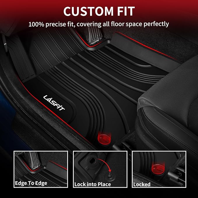 Floor Mats for Hyundai Tucson 2026 2025 2024 2023 2022 (Not for Hybrid & PHEV), Custom Fit TPE All Weather Floor Liners 1st & 2nd Row Car Mats Accessoires for Hyundai Tucson 2022-2026, Black