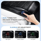 Coverado Cooling Car Seat Cover, 12V-24V Ventilated Driver Seat Cushion with 2 Turbo Fans & Wireless Control, Carbon Fiber Fabric Cooled Seat Cover for Car, Universal Fit for Sedans SUV Trucks, Black