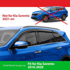 Goodyear Shatterproof Window Deflectors for Kia Sorento 2016-2020, Tape-on Rain Guards, Window Visors, Vent Deflector Visor, Car Accessories,6 pcs. - GY008666