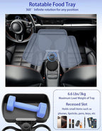 Car Cup Holder Tray - 4-in-1 Universal Car Cup Holder Expander with Snack Table and 3 Drink Mount for Automotive Road Trip, Driver and Front Passenger Organizer for Trucks, SUVs, Minivans
