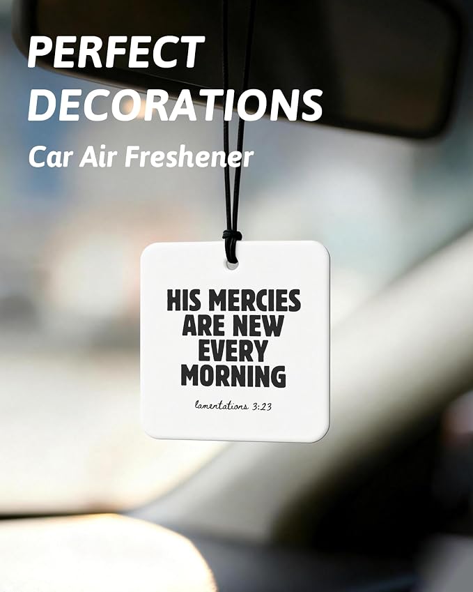 Black Christian Car Air Freshener 4 Pcs, Girly Black Bow Floral Religious Hanging Air Freshener for Cars Closet Drawer Books, Cute Preppy Christian Car Accessories Mirror Decor for Women