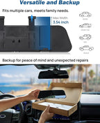Rearview Mirror, 2 pack 12 Inch Panoramic Interior Clip-on Wide Angle Convex Rear View Mirror, Reduce Blind Spot Effectively for More Car SUV Trucks -Clear