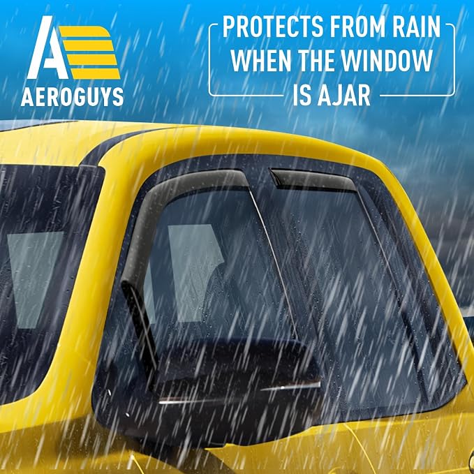 Extra Durable Window Deflectors in-Channel Window Visors Rain Guards Fit for Honda Ridgeline 2017-2026, Sun Visors, Wind Vent for Shades, Exterior Car Accessories - 4 pcs. AG0856