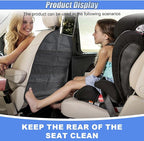 2PCS Kick Mat Back Seat Protector, Waterproof Car Backseat Cover for Kids with 2 Storage Mesh Pockets, Universal Vehicle Seat Back Organizer Protect from Dirt and Mud
