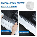 3D Carbon Fiber Clear Car Door Edge Protector, Anti-Collision Door Sill Guard Wrap Film, Universal Vehicle Door Edge Trim Guard 2.7 Inch x 16.5 Ft Transparent