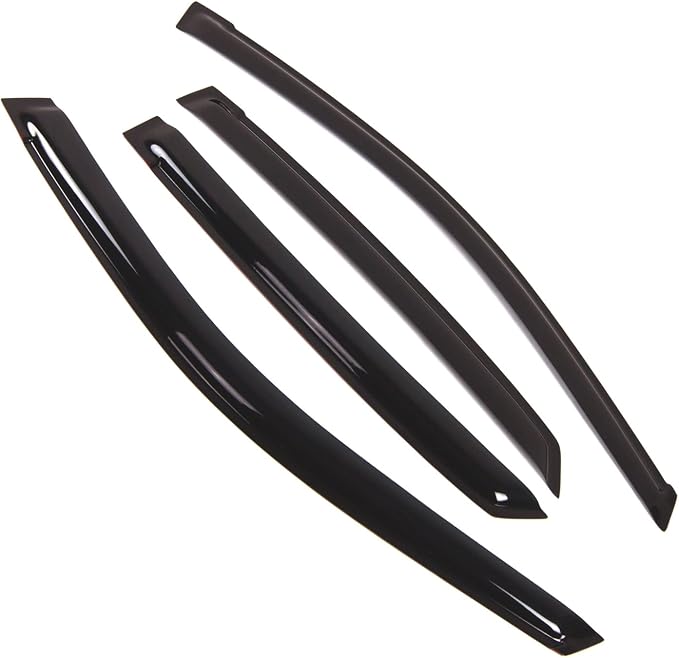 WD2-293 Dark Smoke 4 Pcs Set Window Visor (Outside Mount) Deflector Rain Guard Compatible with 2004-2009 Lexus RX330