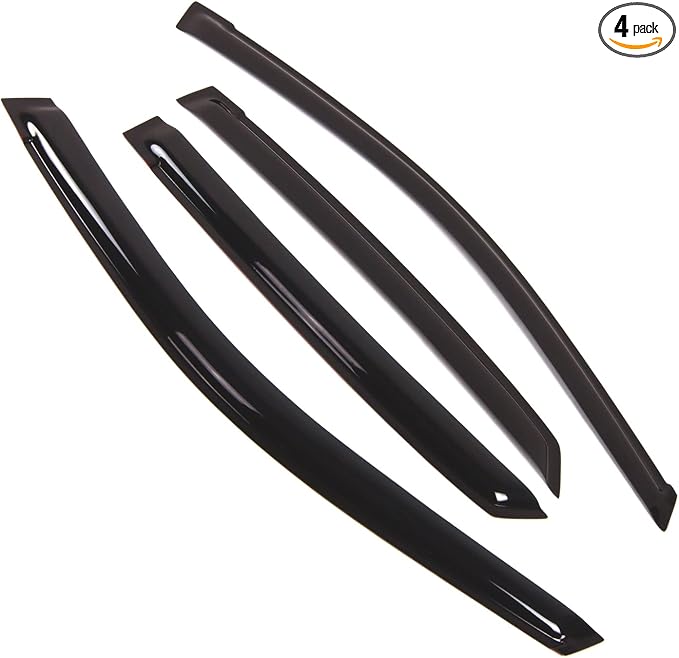 Outside Mount Window Vent Visors Rain Guards Compatible with Lexus RX350 2004-2009 | Side Window Wind Deflectors Rain Shields | Smoke Tinted, 4 Pcs Set, DGWV-293-2