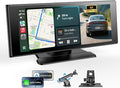 Wireless Car Play Screen, 10.26'' Monitor with Apple Carplay & Android Auto, 4K Portable Smart Touch Tablet Stereo Multimedia Dashboard, Bluetooth/FM/GPS/AUX