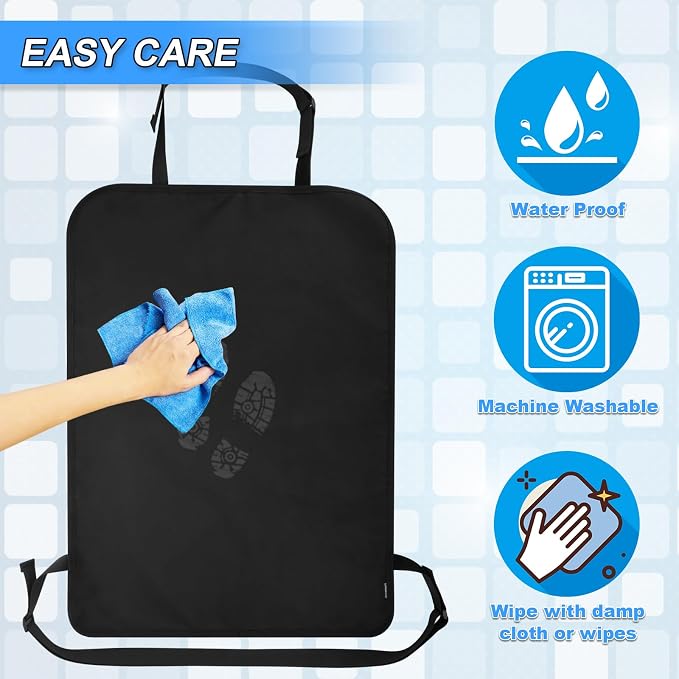 Heavy Duty Kick Mats Back Seat Protectors for Kids, X-Large Durable Car Back Seat Cover, Waterproof Sag Proof Kick Mats Back Seat Protector for Vehicles Protect from Dirt, Mud & Scratches, X-Large