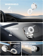Car Phone Mount - [70 LBS Strongest Suction] for Magsafe Car Mount, 360° Adjustable Suction Cup Phone Mount Dashboard Windshield Vacuum Magnetic Phone Holder for Car White