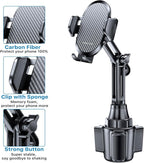 2025 Upgraded Universal Cup Phone Holder for Car, [Rotatable & Adjustable] Long Neck Car Cup Holder Phone Mount Compatible with iPhone, Samsung, Google & More Smartphones