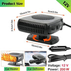 2026 New Portable Car Heaters for Vehicle for Winter, 12v Car Heater That Plugs Into Cigarette Lighter, 200w Cigarette Lighter Heater for Car Defroster and Defogger(Black)