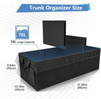 Trunk Organizer for Car, Car Organizer, Sturdy Trunk Organizer for SUV, Non-Slip Bottom, Storage Organizer for Sedans, Van, Jeep, Grocery, Large 3 Compartments, Ebony 32"×13"×10.6"